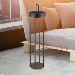 JUST LIGHT. LED-Akku-Tischleuchte Anselm schwarz 50 cm Eisen