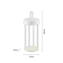JUST LIGHT. LED-Akku-Tischleuchte Anselm, weiß, 28 cm, Eisen