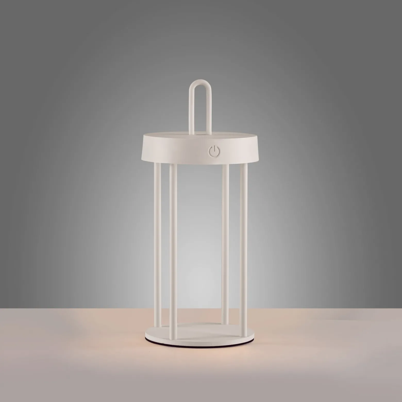 JUST LIGHT. LED-Akku-Tischleuchte Anselm, weiß, 28 cm, Eisen