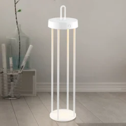 JUST LIGHT. LED-Akku-Tischleuchte Anselm, weiß, 50 cm, Eisen