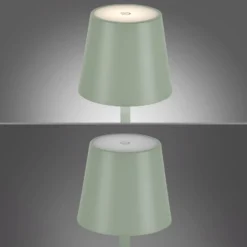 JUST LIGHT. LED-Akku-Tischleuchte Euria, grün, Eisen, IP54