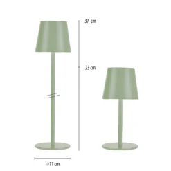 JUST LIGHT. LED-Akku-Tischleuchte Euria, grün, Eisen, IP54