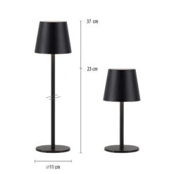 JUST LIGHT. LED-Akku-Tischleuchte Euria, schwarz, Eisen IP54