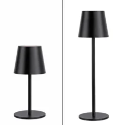 JUST LIGHT. LED-Akku-Tischleuchte Euria, schwarz, Eisen IP54