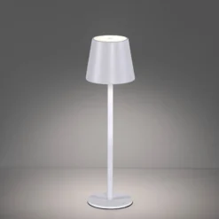 JUST LIGHT. LED-Akku-Tischleuchte Euria, weiß, Eisen, IP54