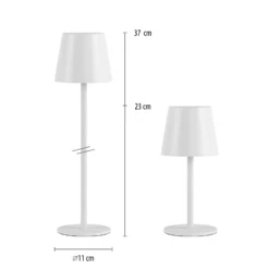 JUST LIGHT. LED-Akku-Tischleuchte Euria, weiß, Eisen, IP54