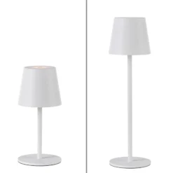 JUST LIGHT. LED-Akku-Tischleuchte Euria, weiß, Eisen, IP54