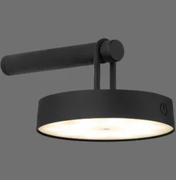 JUST LIGHT. LED-Akku-Wandlampe Arma, schwarz Kunststoff IP44