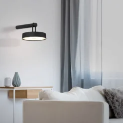 JUST LIGHT. LED-Akku-Wandlampe Arma, schwarz Kunststoff IP44