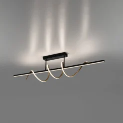 JUST LIGHT. LED-Deckenleuchte Emanda, Eisen, schwarz-messing