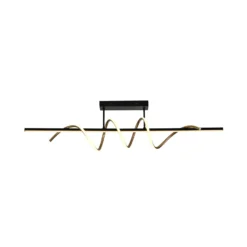 JUST LIGHT. LED-Deckenleuchte Emanda, Eisen, schwarz-messing