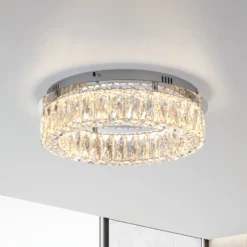 JUST LIGHT. LED-Deckenleuchte Kulunka, Eisen, Kristallglas