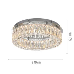 JUST LIGHT. LED-Deckenleuchte Kulunka, Eisen, Kristallglas