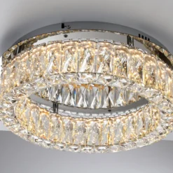 JUST LIGHT. LED-Deckenleuchte Kulunka, Eisen, Kristallglas