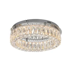 JUST LIGHT. LED-Deckenleuchte Kulunka, Eisen, Kristallglas