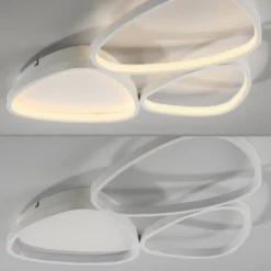 JUST LIGHT. LED-Deckenleuchte Pebbles, weiß, dimmbar