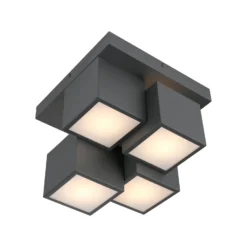 JUST LIGHT. LED-Deckenleuchte Tetris, Eisen, 3000 K, schwarz