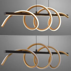 JUST LIGHT. LED-Hängeleuchte Emanda, Eisen, schwarz-messing