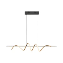 JUST LIGHT. LED-Hängeleuchte Emanda, Eisen, schwarz-messing