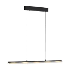 JUST LIGHT. LED-Hängeleuchte Nele, schwarz, Eisen, Glas