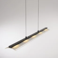 JUST LIGHT. LED-Hängeleuchte Nele, schwarz, Eisen, Glas