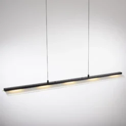 JUST LIGHT. LED-Hängeleuchte Nele, schwarz, Eisen, Glas