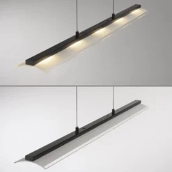 JUST LIGHT. LED-Hängeleuchte Nele, schwarz, Eisen, Glas