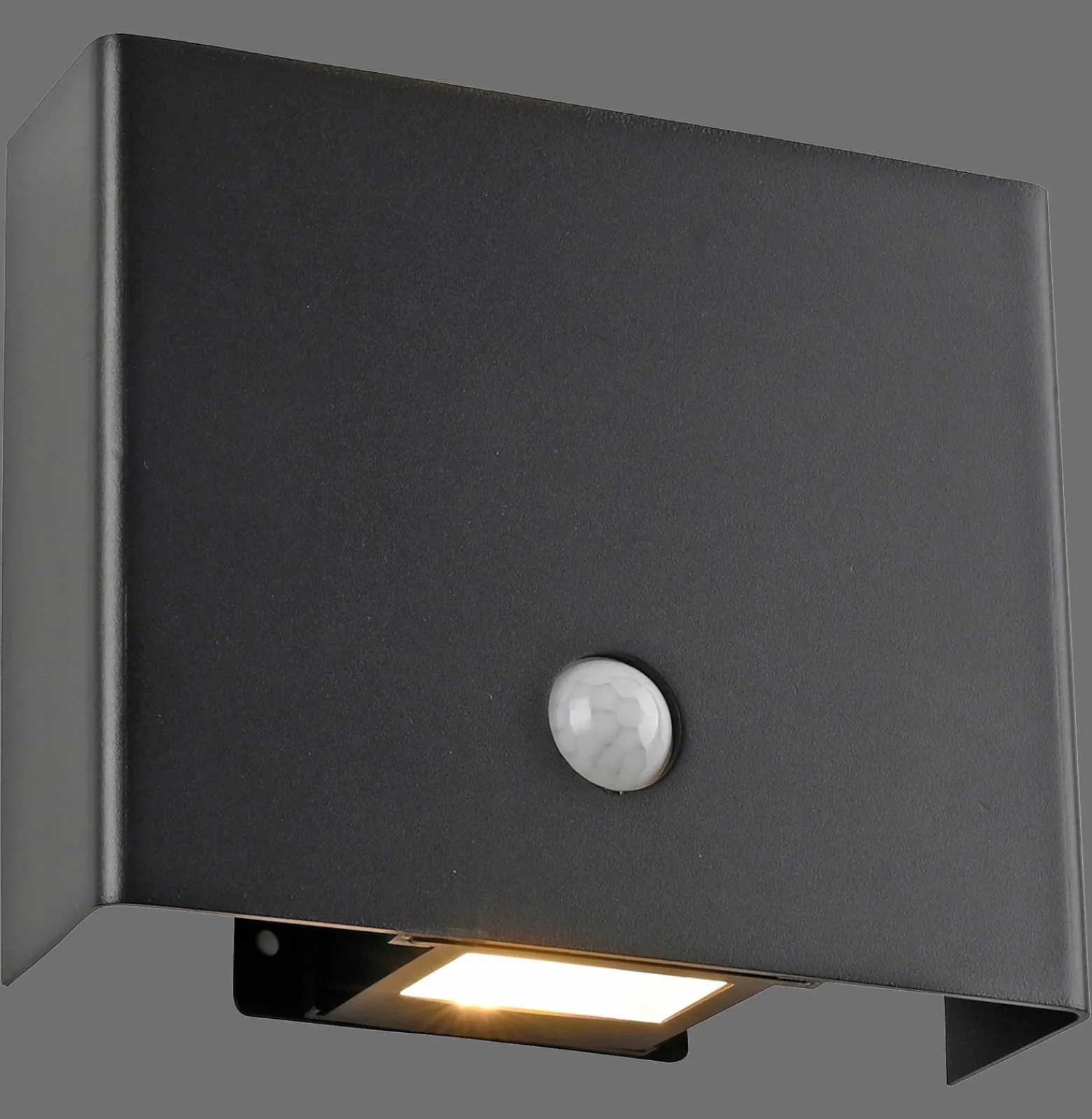 JUST LIGHT. LED-Sensor-Außenwandlampe Amin, Akku schwarz Alu