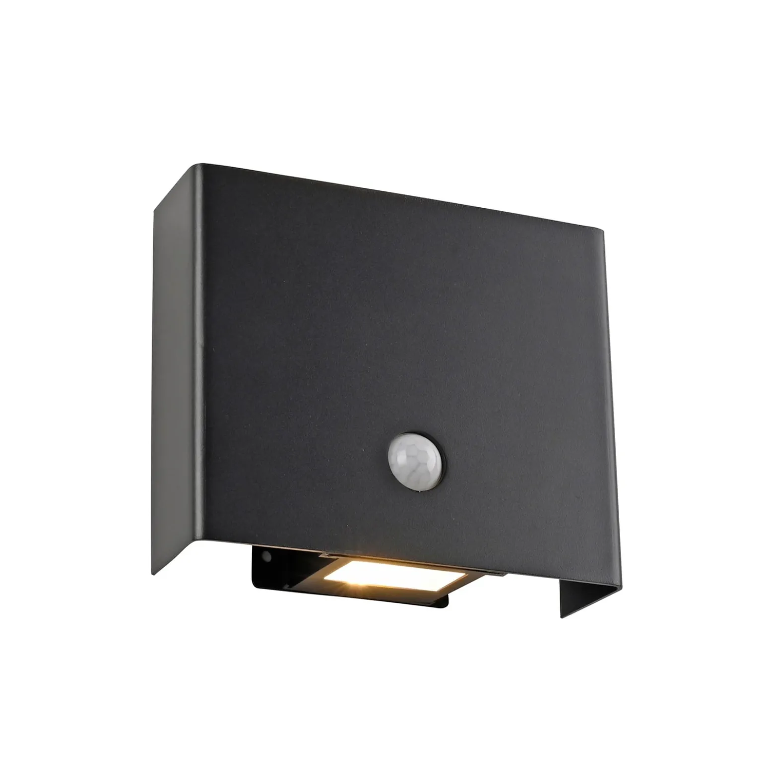 JUST LIGHT. LED-Sensor-Außenwandlampe Amin, Akku schwarz Alu