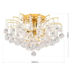 24 Karat vergoldete Deckenleuchte LENNARDA