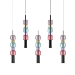 KARE Hängeleuchte Candy Bar Colore, Glas, 5-flg., GU10