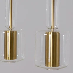 KARE Hängeleuchte Candy Bar, goldfarben, Stahl, Glas, 3-flg.