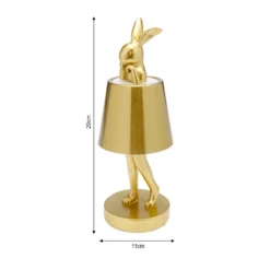 KARE LED-Akkutischleuchte Animal Rabbit, gold, IP54, 29cm