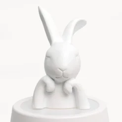 KARE LED-Akkutischleuchte Animal Rabbit, weiß, IP54, 29cm