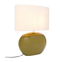 KARE Tischleuchte Beo, grün, Baumwolle, Höhe 50 cm E27