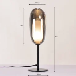 KARE Tischleuchte Columbo, schwarz, Glas, Höhe 39 cm, G9