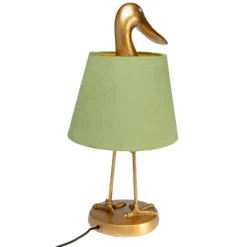 KARE Tischleuchte Duck, grün, Leinen, Höhe 61 cm, E27