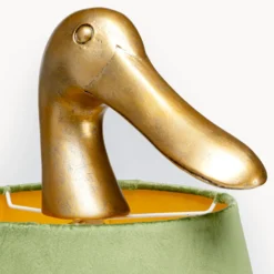 KARE Tischleuchte Duck, grün, Leinen, Höhe 61 cm, E27