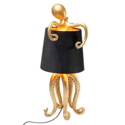 KARE Tischleuchte Octopus, gold, Textil, Höhe 47 cm