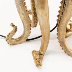 KARE Tischleuchte Octopus, gold, Textil, Höhe 47 cm