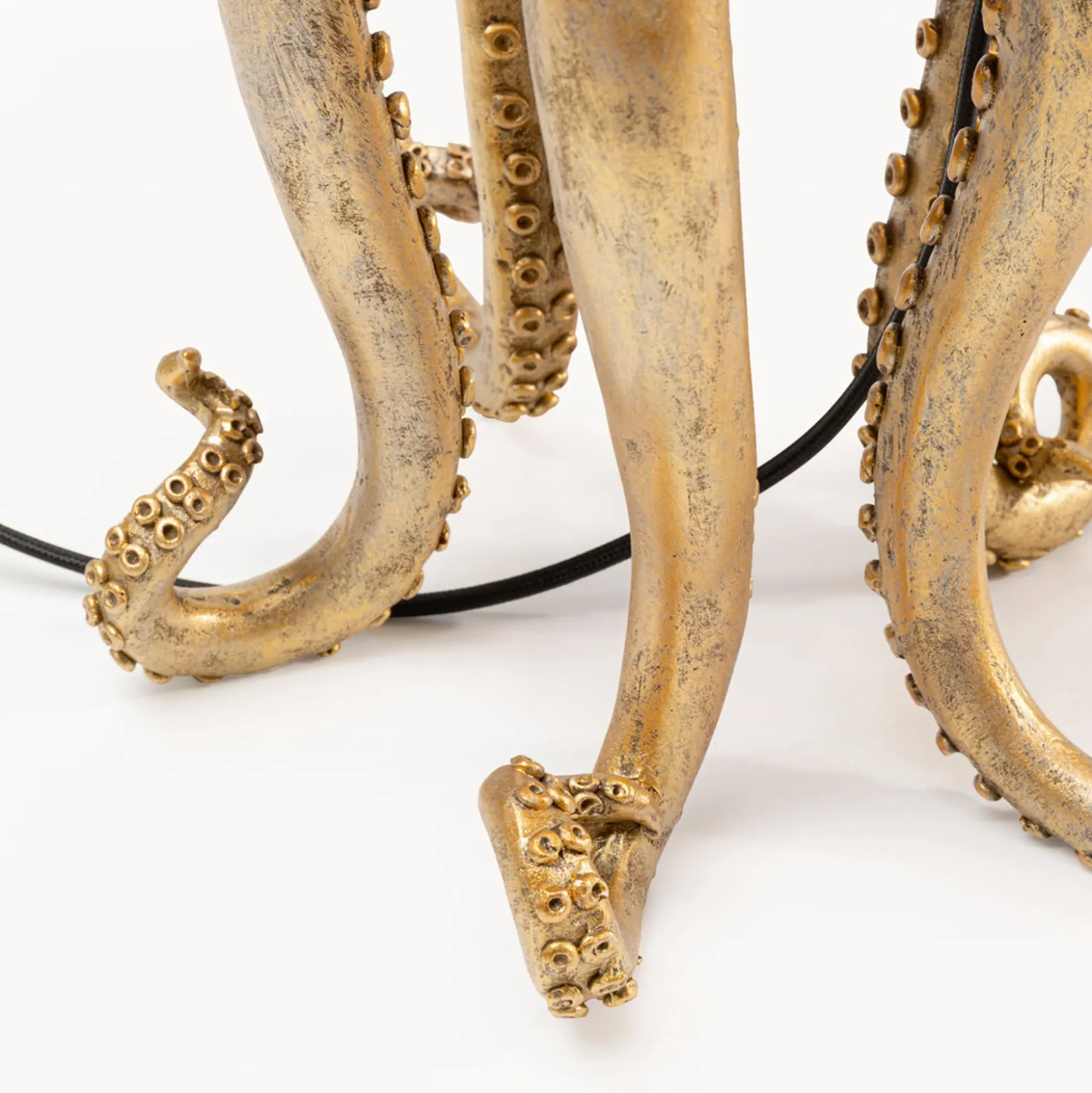 KARE Tischleuchte Octopus, gold, Textil, Höhe 47 cm