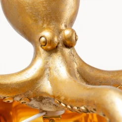 KARE Tischleuchte Octopus, gold, Textil, Höhe 47 cm