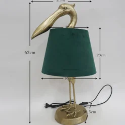 KARE Tischleuchte Pelican, gold, Leinen, Höhe 62 cm, E27
