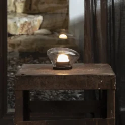 Karman Agua LED-Tischleuchte Ø13cm Glas klar