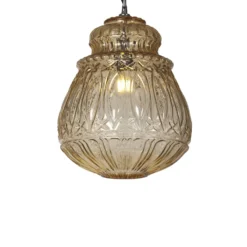 Karman Hängeleuchte Ginger, gelb, Höhe 37 cm, Glas, E27