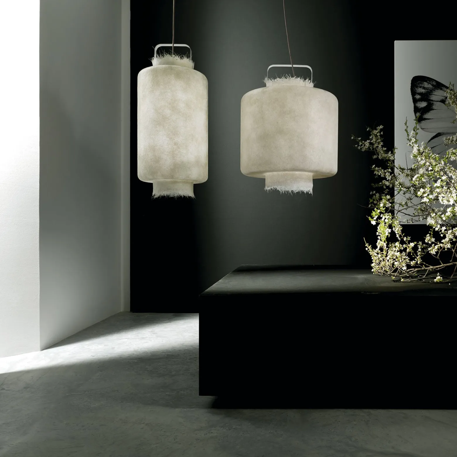Karman Kimono LED-Außen-Hängeleuchte, Ø 40 cm