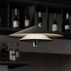 Karman LED-Hängeleuchte ASSO, schwarz, Metall, Ø 42 cm