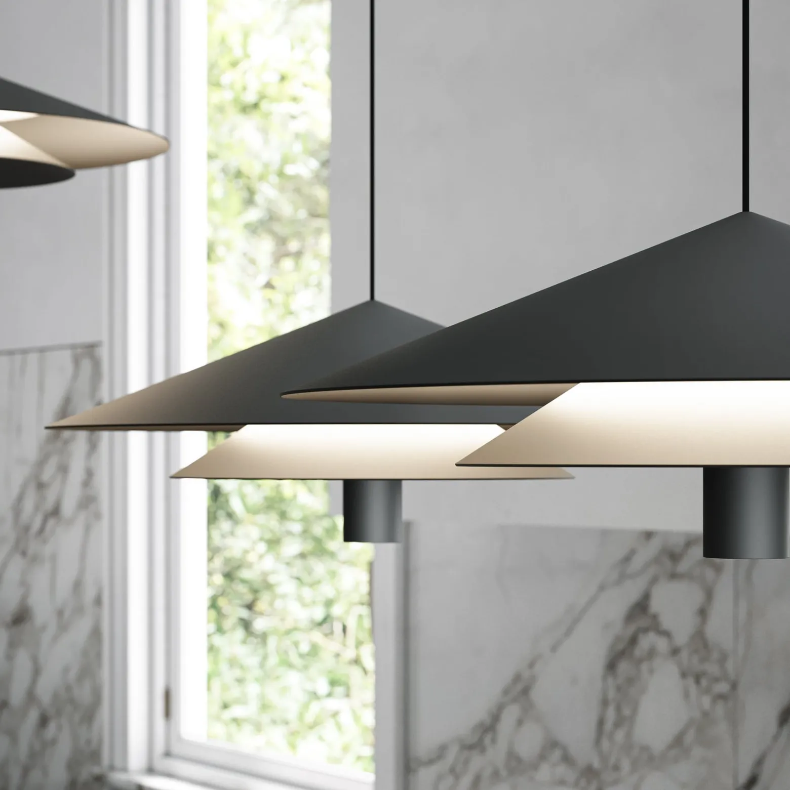 Karman LED-Hängeleuchte ASSO, schwarz, Metall, Ø 42 cm
