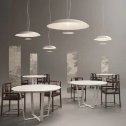 Karman LED-Hängeleuchte BLANCO, Ø 92 cm, weiß, Metall