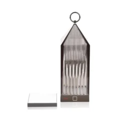 Kartell Lantern LED-Tischleuchte, rauchgrau IP54